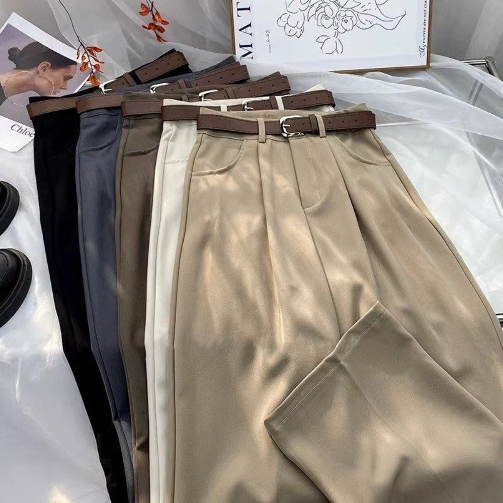 High Waisted Pleated Trousers for Women - Rossana