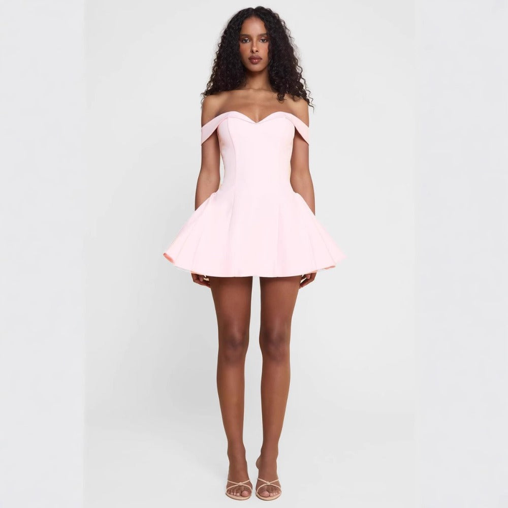 Off Shoulder Mini Dress for Women - Simonetta