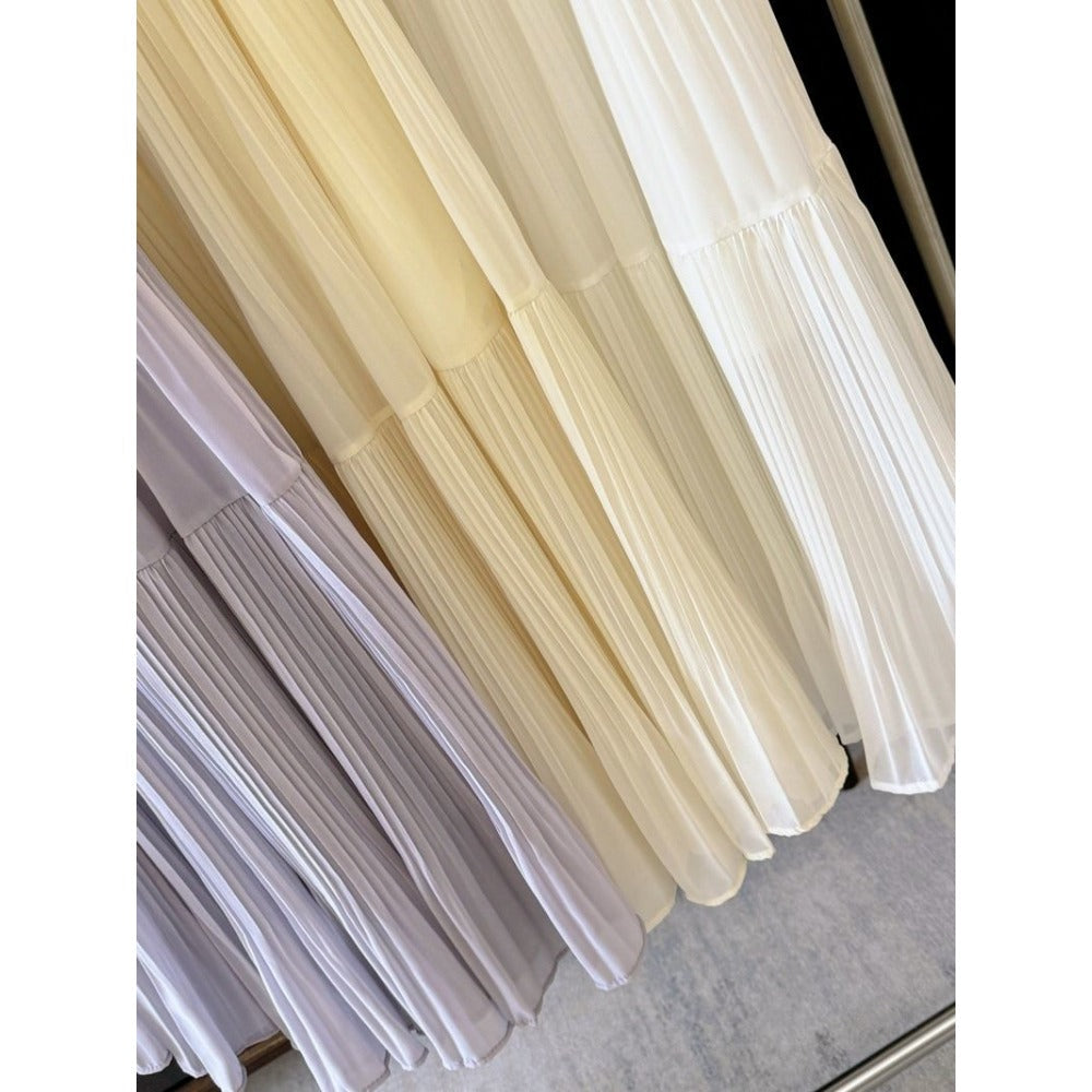 Pleated Maxi Skirt for Women - Carlotta