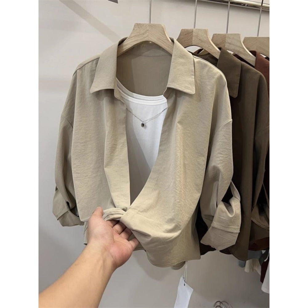 Faux Two Piece Long Sleeve Blouse for Women - Fiammetta