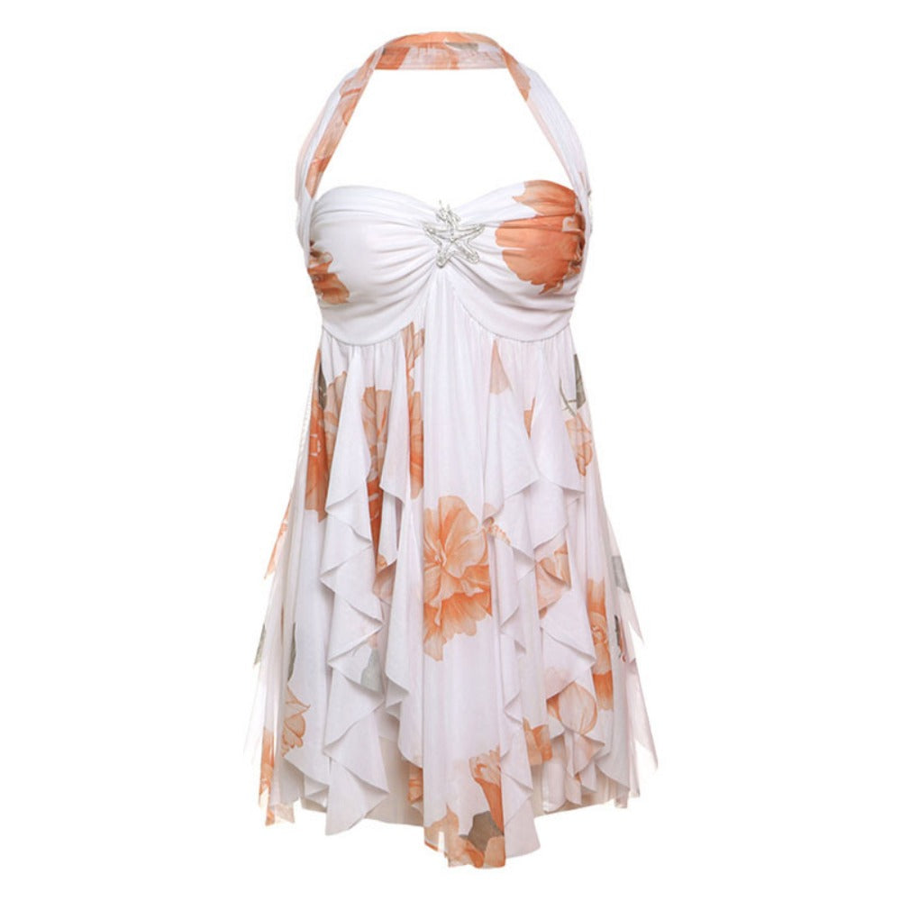 Floral Print Strapless Mini Dress for Women - Gaia