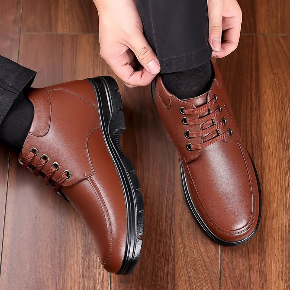 Leather Fleece Lined Winter Boots for Men - Serena