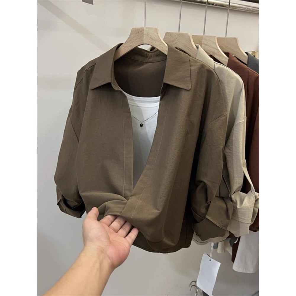 Faux Two Piece Long Sleeve Blouse for Women - Fiammetta