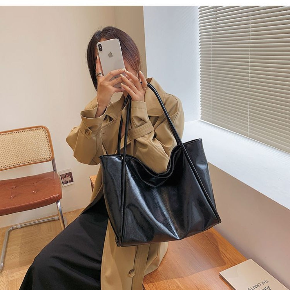 Large Faux Leather Shoulder Bag for Women - Raffaella