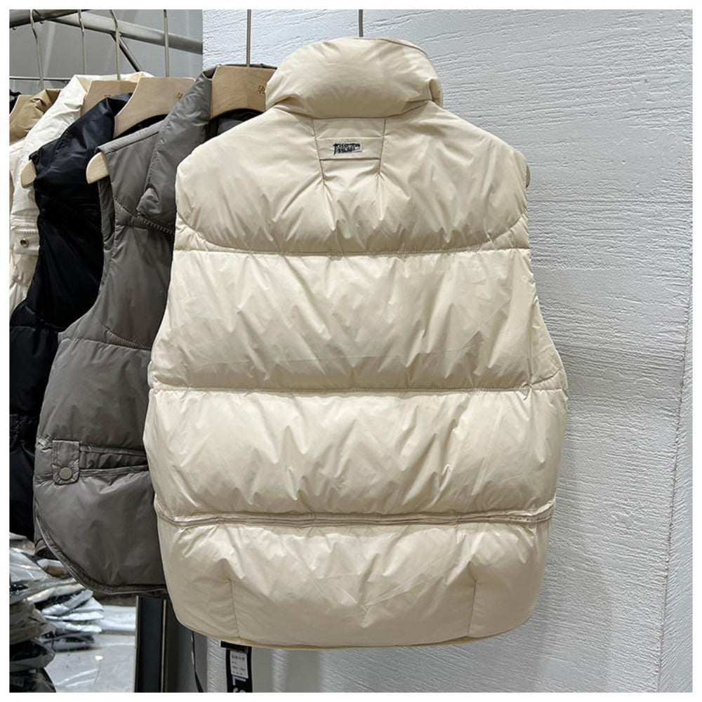 Puffer Vest with High Collar for Women - Greta