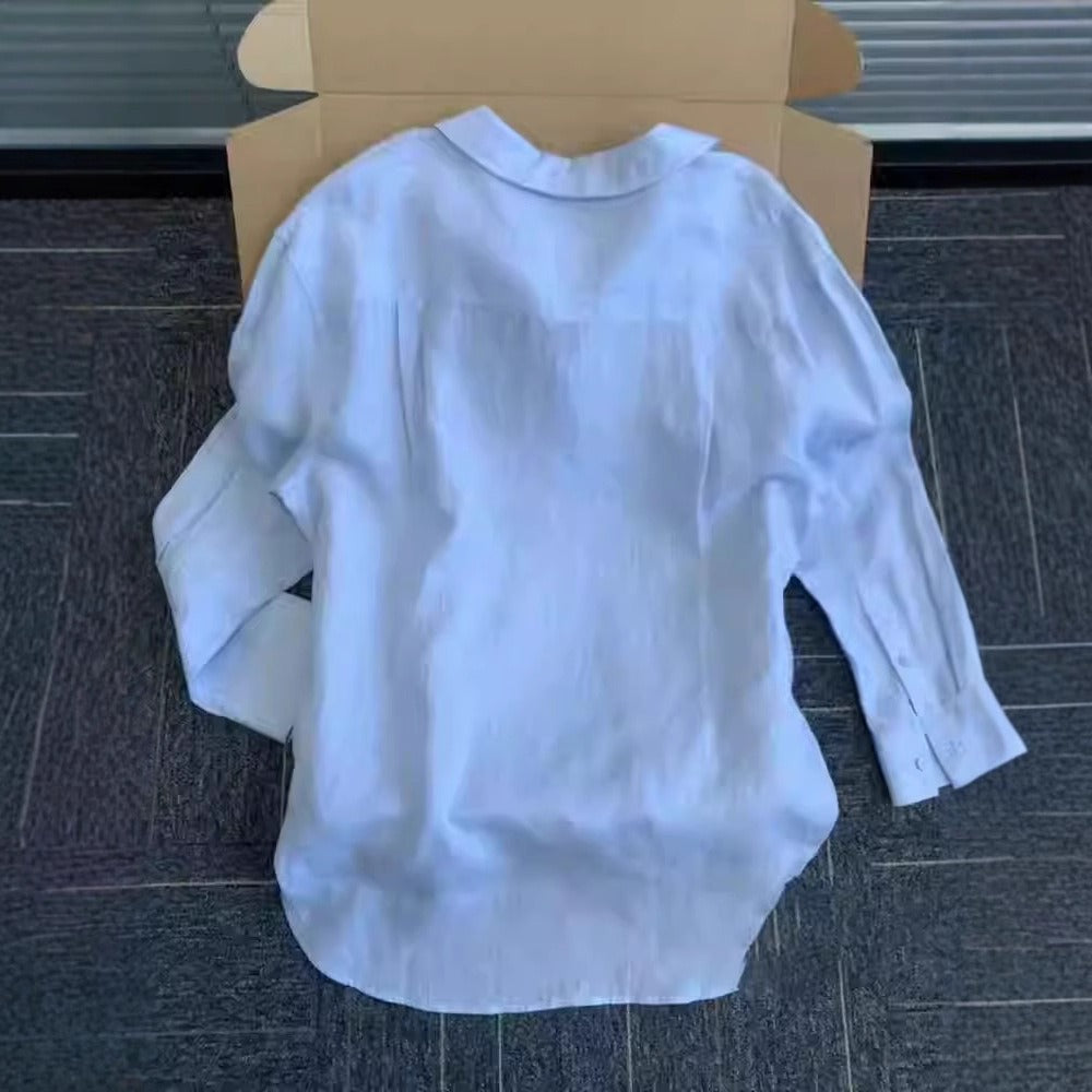 Linen Button-Down Shirt for Women - Ottavia