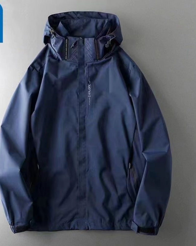 Waterproof Hooded Jacket with Zipper for Women - Marcia