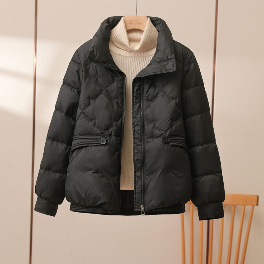 Puffer Jacket with High Collar for Women - Rosanna
