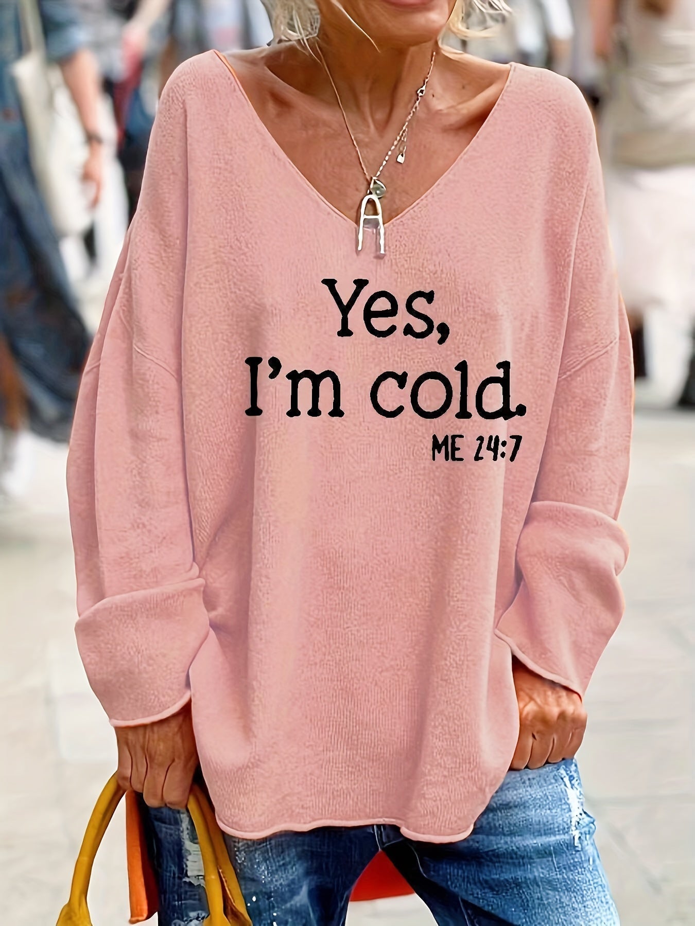 Casual Plus Size V-Neck Sweater for Women