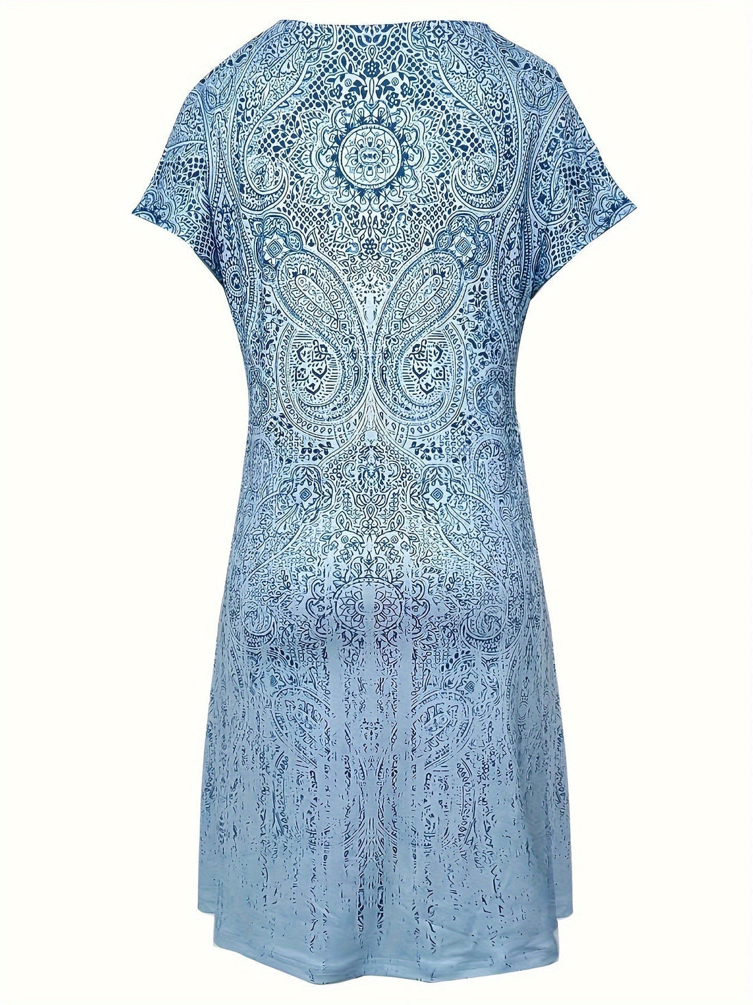 Women’s Summer Mini Dress with Crew Neck and Short Sleeves