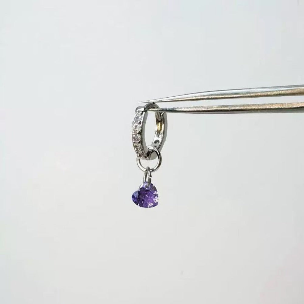 Purple Butterfly Stud and Dangle Earrings Set for Women - Grazia