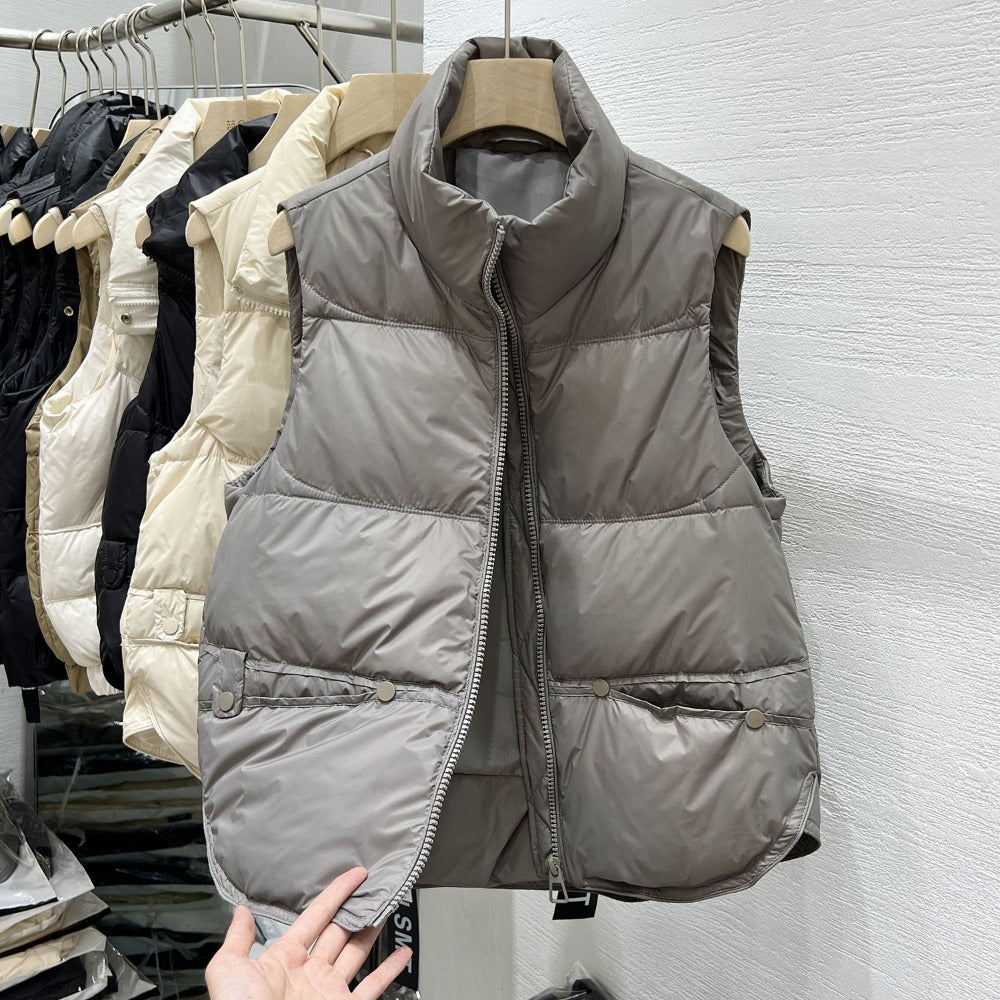 Puffer Vest with High Collar for Women - Greta