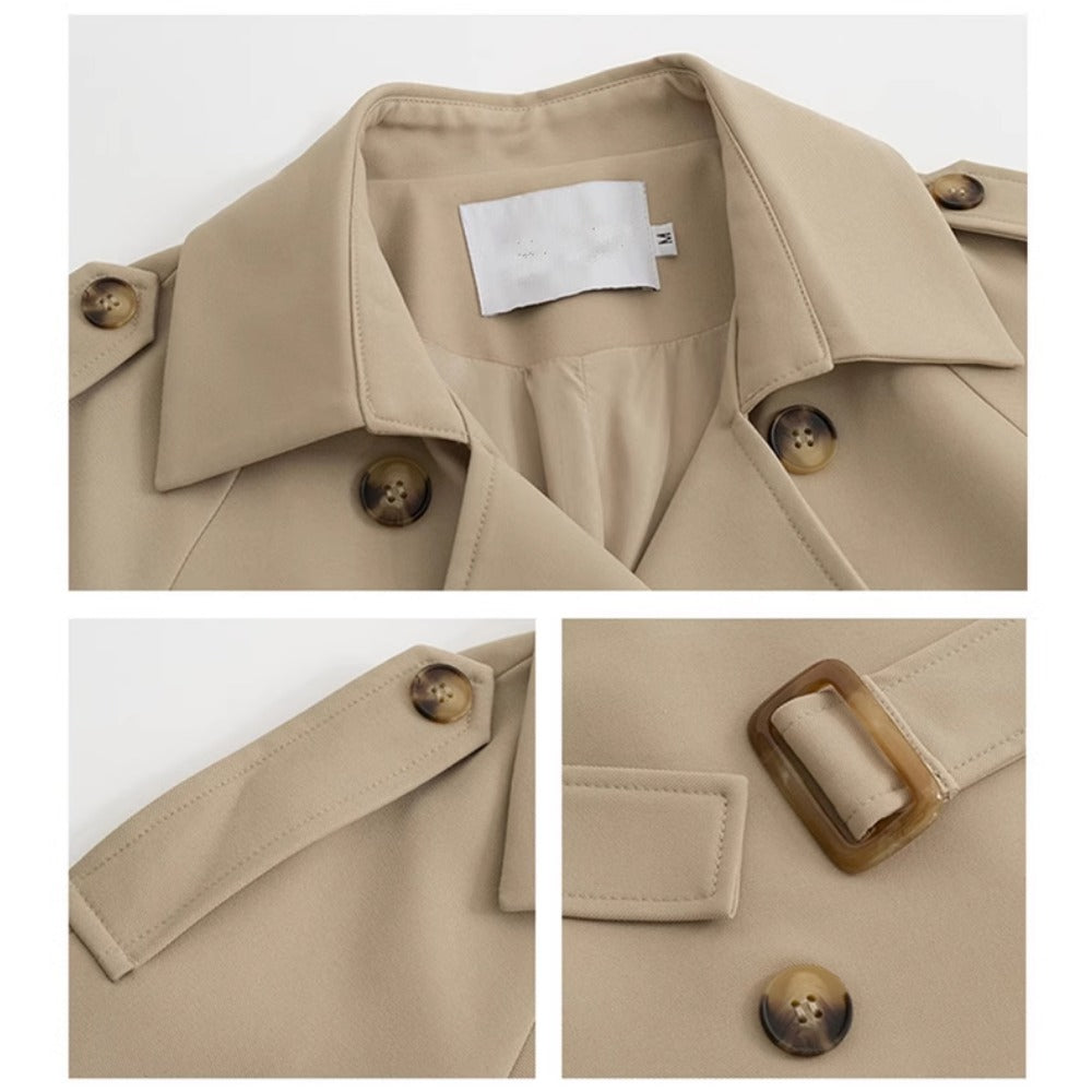 Long Double Breasted Trench Coat for Women - Clotilde