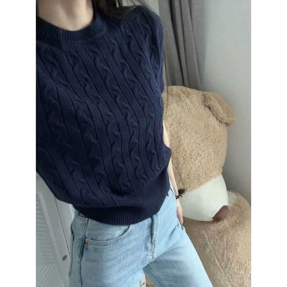 Short Sleeve Knit Sweater Top for Women - Eva