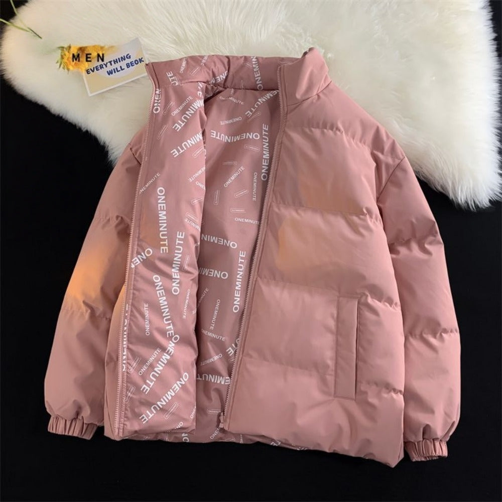 Reversible Puffer Jacket with Zipper for Women - Rosalinda