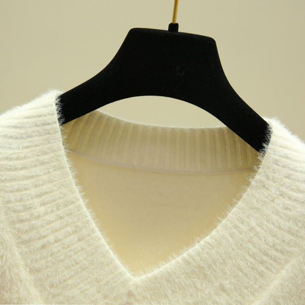 V Neck Long Sleeve Sweater for Women - Rina