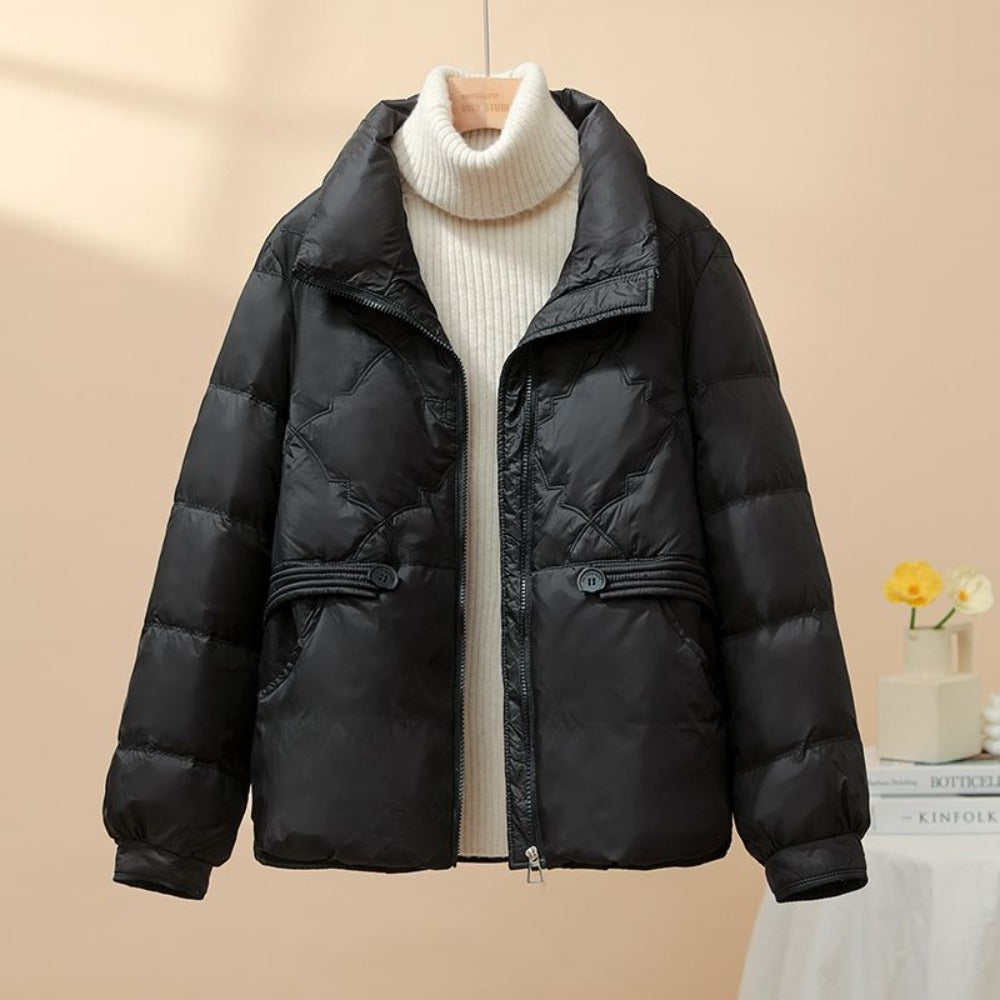 Puffer Jacket with High Collar for Women - Rosanna