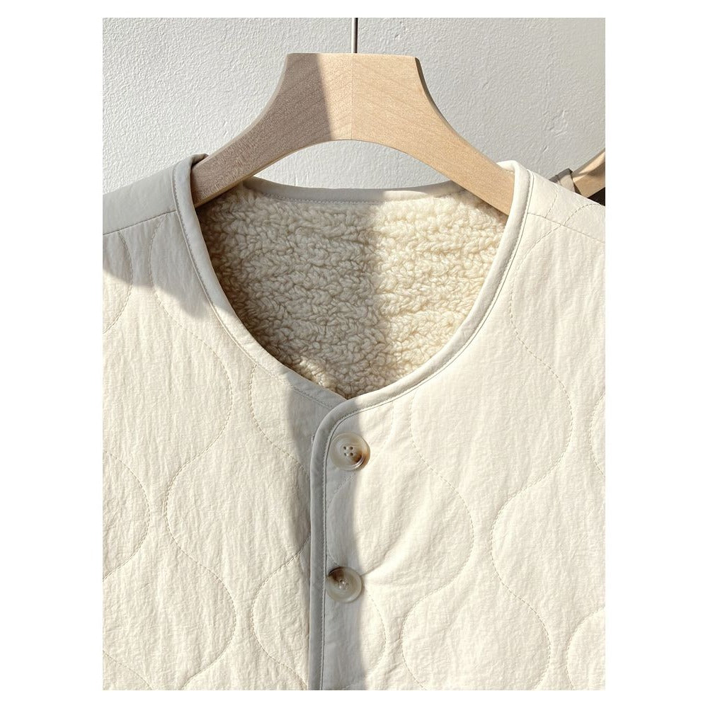 Reversible Quilted Jacket with Fleece Lining for Women - Oria