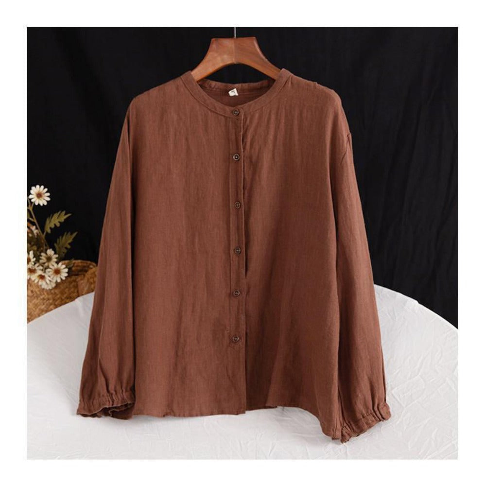 Long Sleeve Button Up Blouse for Women - Viola