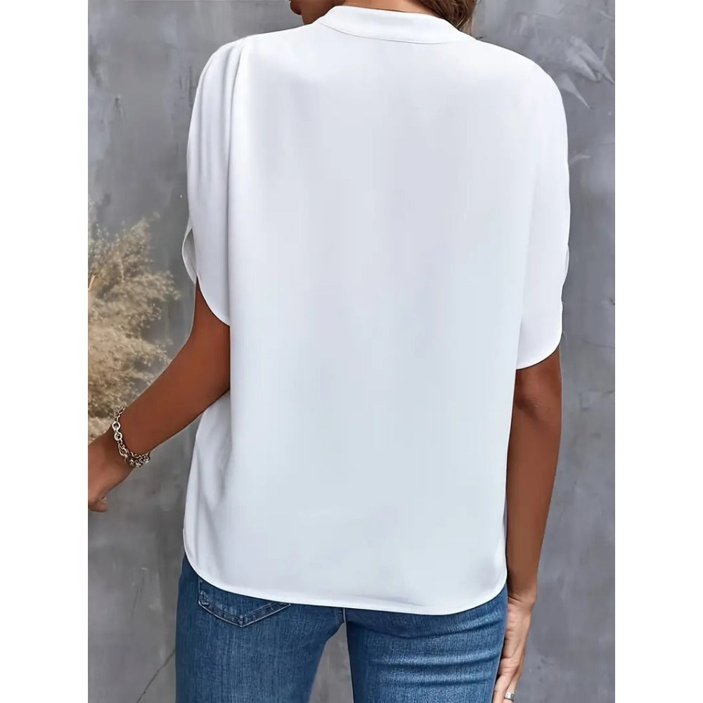 Short Sleeve V-Neck Blouse for Women - Romina