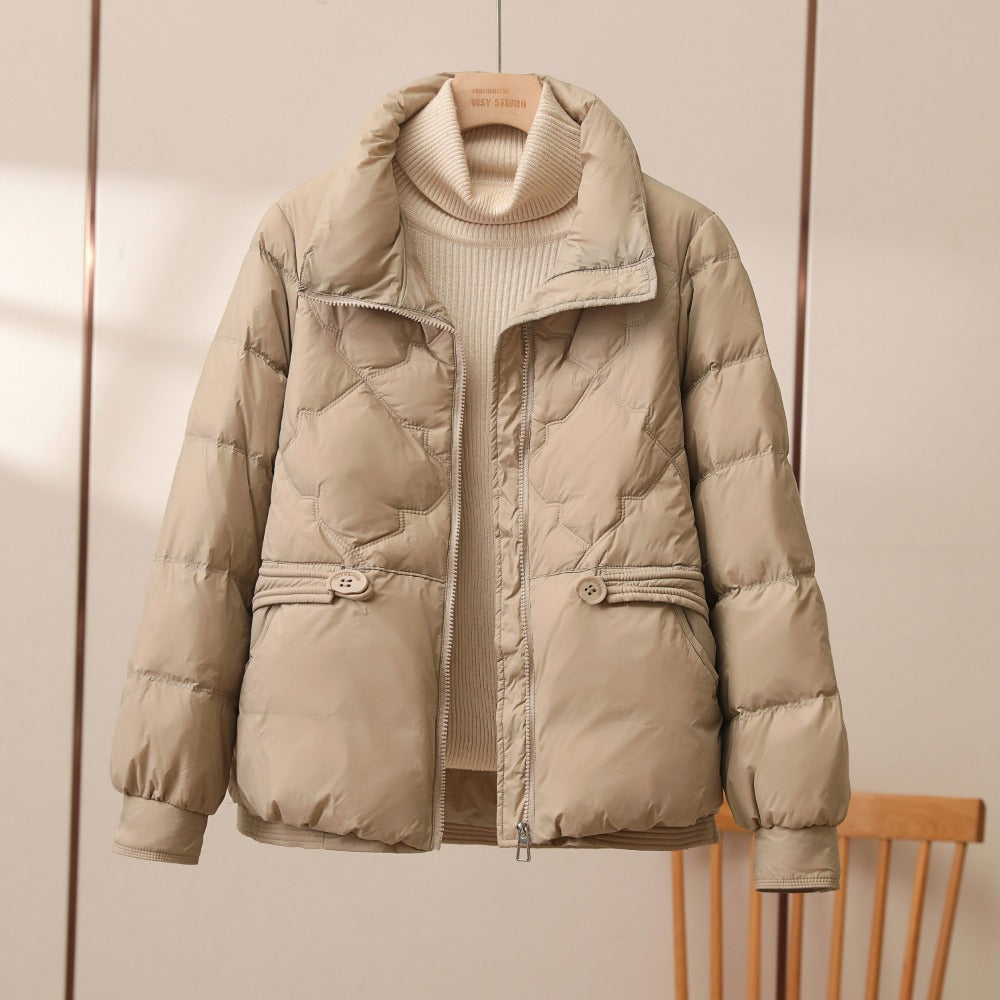 Puffer Jacket with High Collar for Women - Rosanna