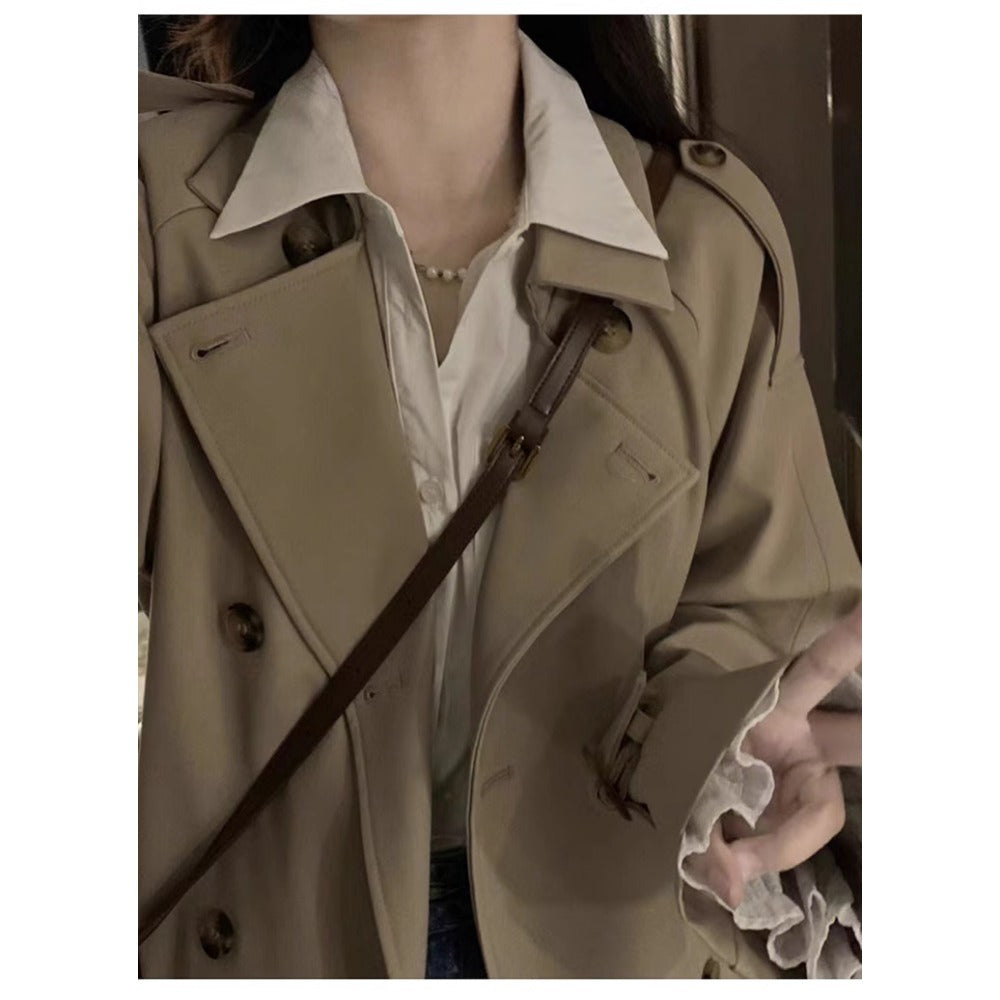 Long Double Breasted Trench Coat for Women - Clotilde