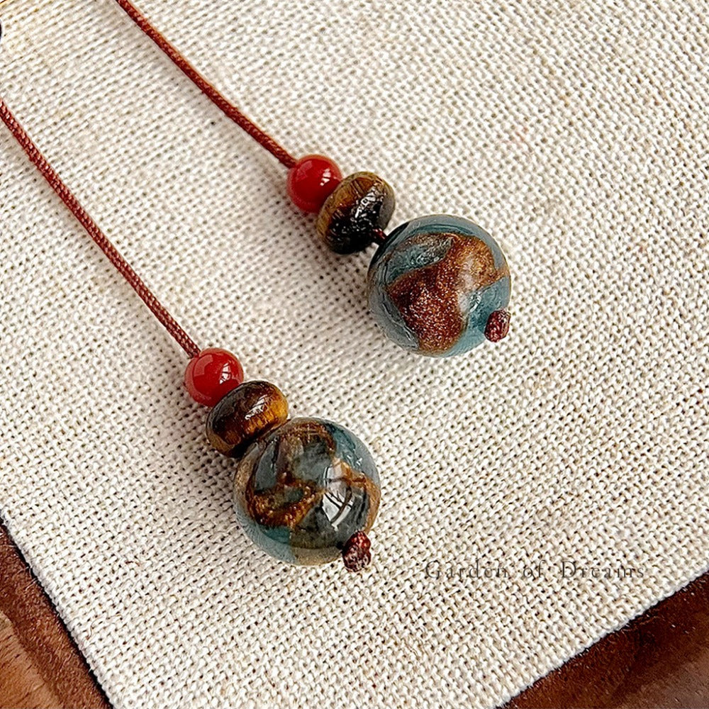 Multicolor Natural Stone Drop Earrings for Women - Eleonora