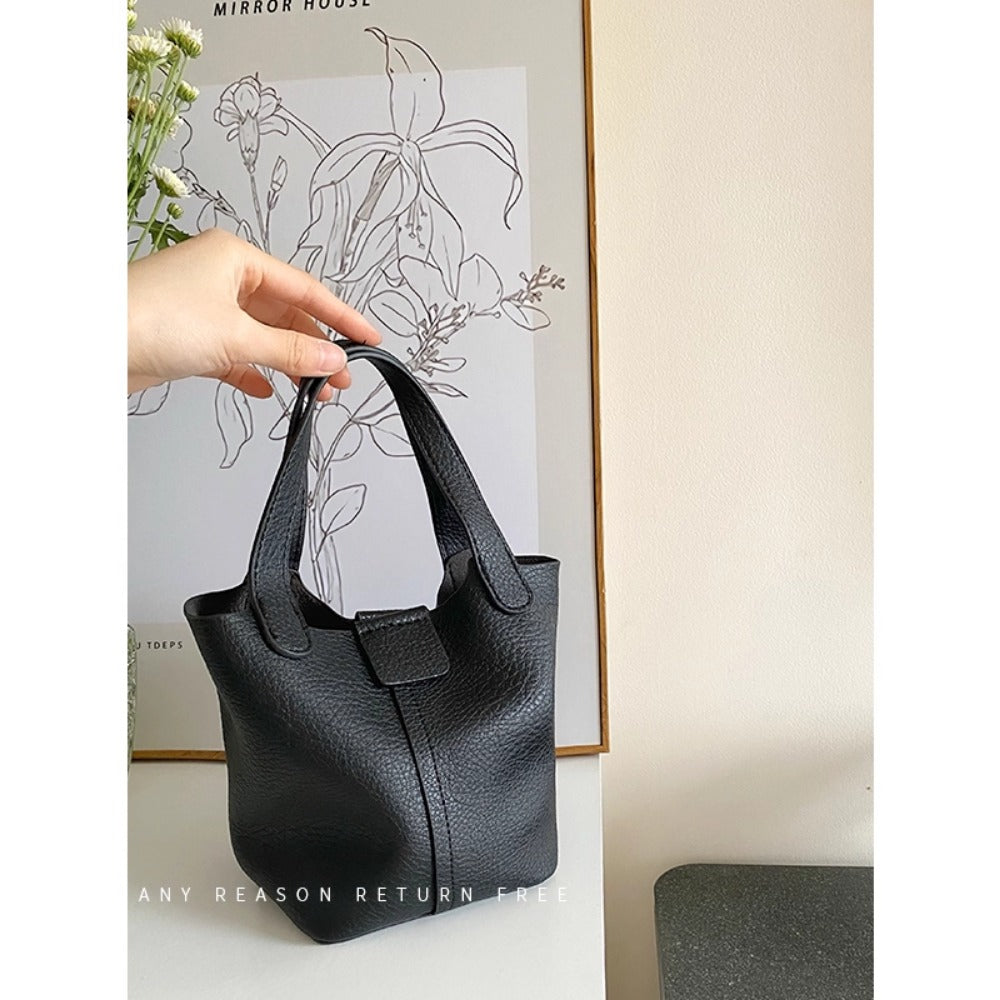 Small Leather Tote Handbag with Handles for Women - Liliana