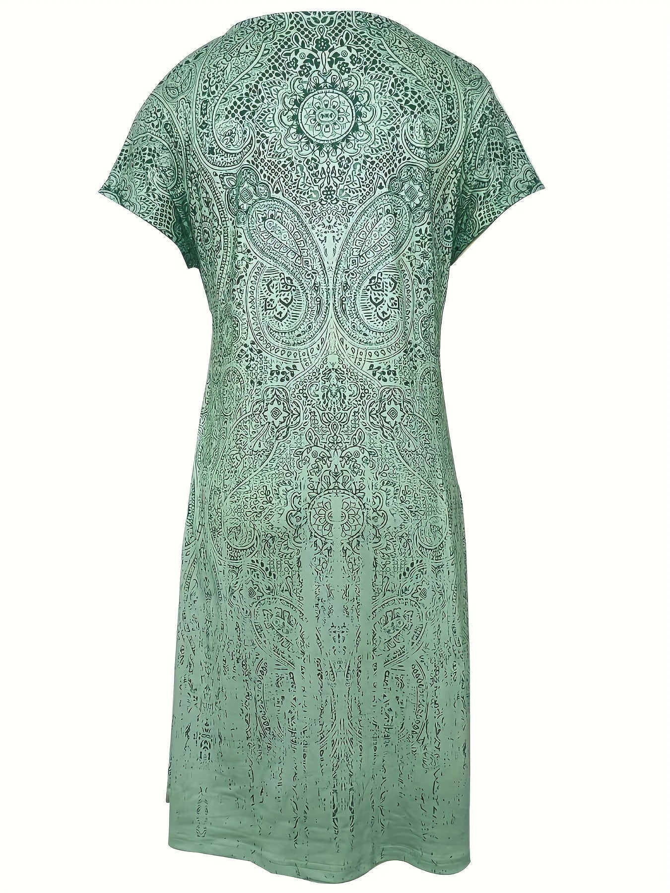 Women’s Summer Mini Dress with Crew Neck and Short Sleeves