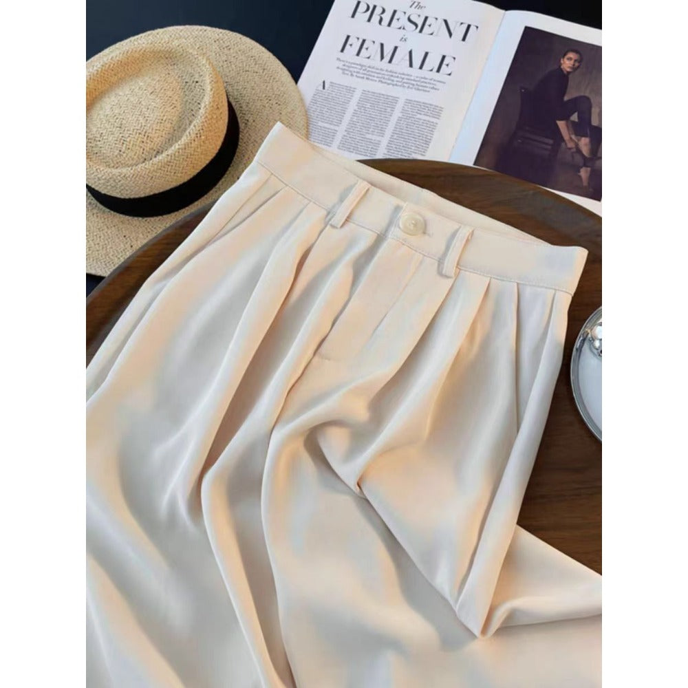 High Waisted Pleated Trousers for Women - Nina
