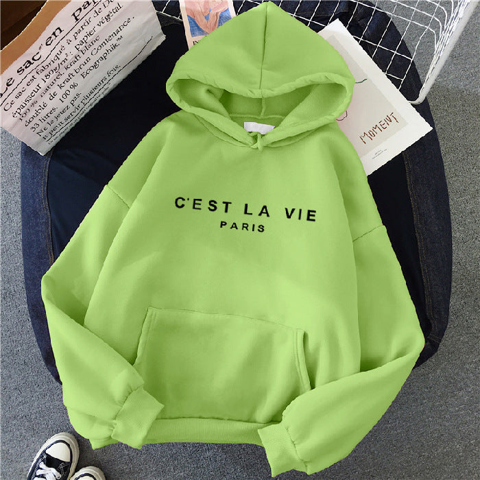Loose Fit Hoodie with Graphic and Pocket for Women