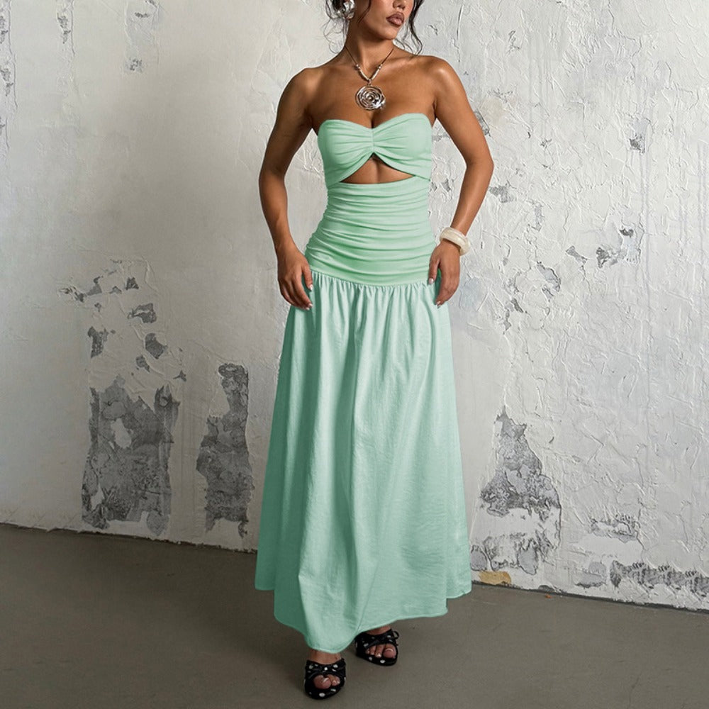 Strapless Maxi Dress with Cut Out for Women - Isabella