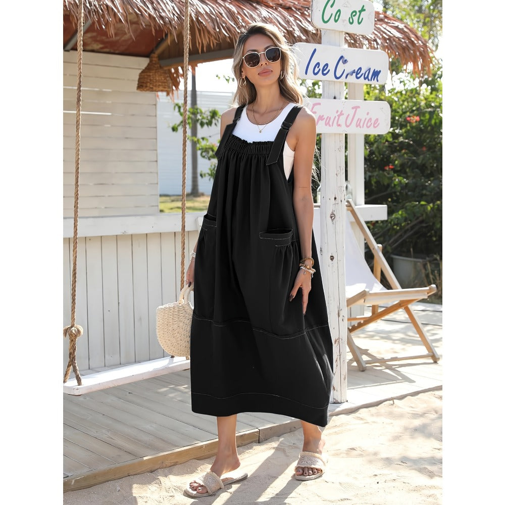 Sleeveless Maxi Dress with Pockets for Women - Maddalena