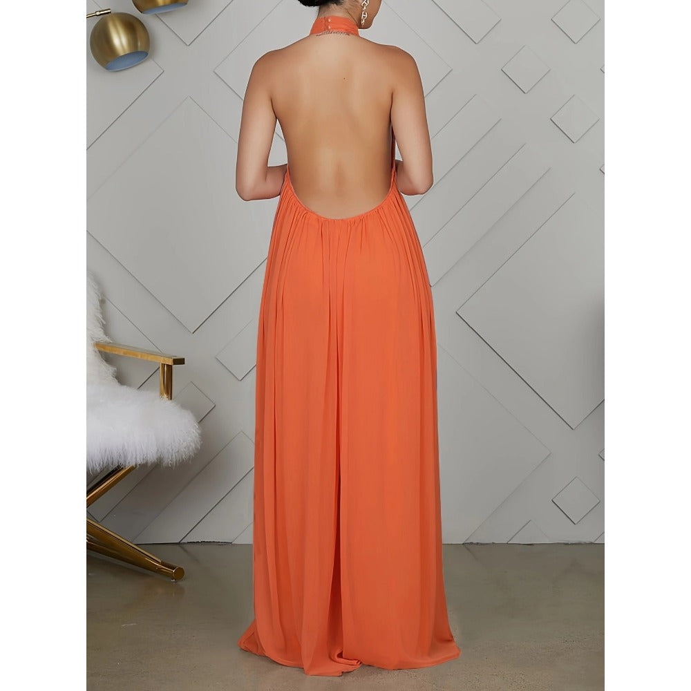 Halter Neck Maxi Dress for Women - Gigliola