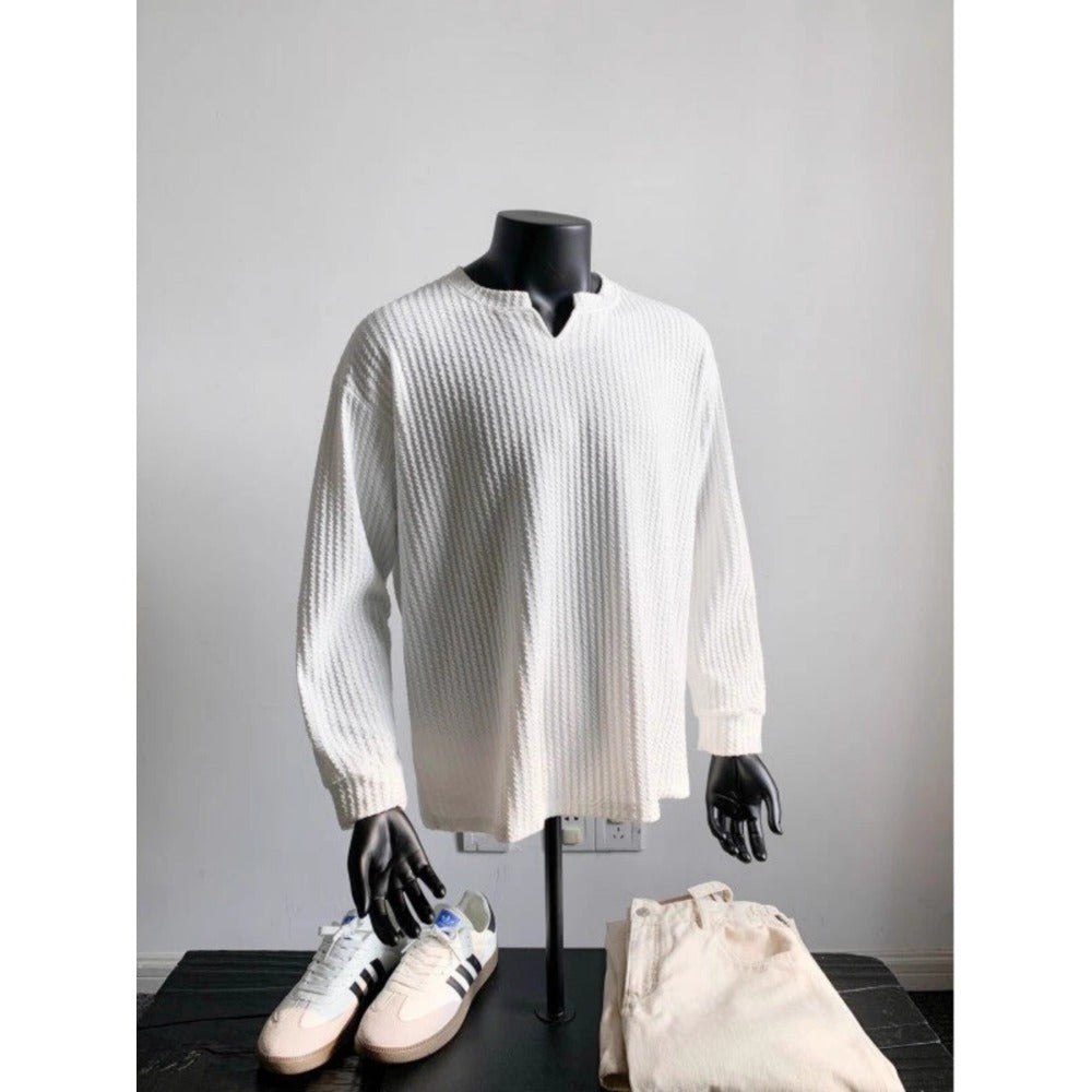 Long Sleeve Waffle Knit Shirt for Men - Daria