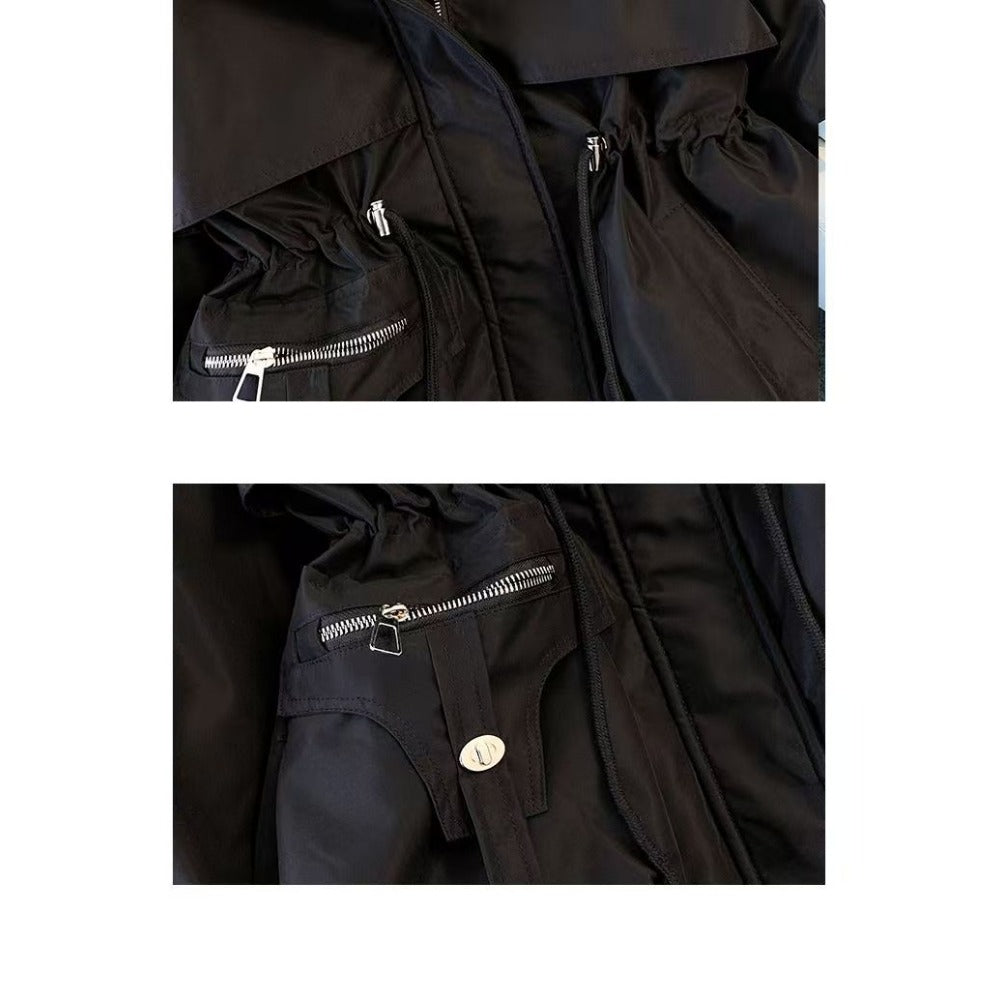 Hooded Parka Jacket with Fur Collar for Women - Nicoletta