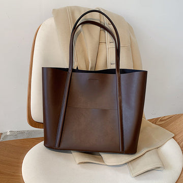Women’s Leather Tote Bag with Top Handle Large Capacity