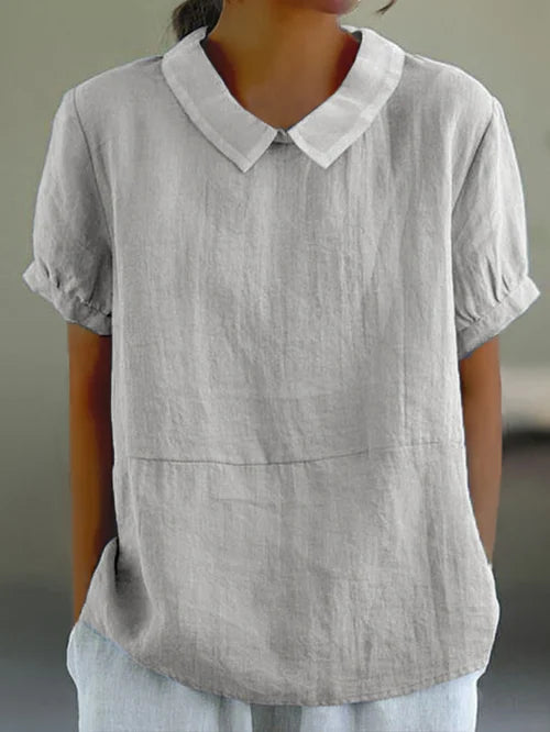 Stylish Breathable Blouse with Collar for Women