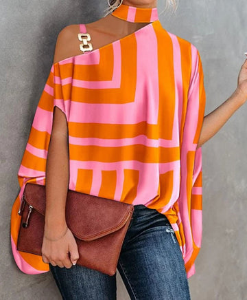 Chic Printed Summer Top with Short Sleeves for Women