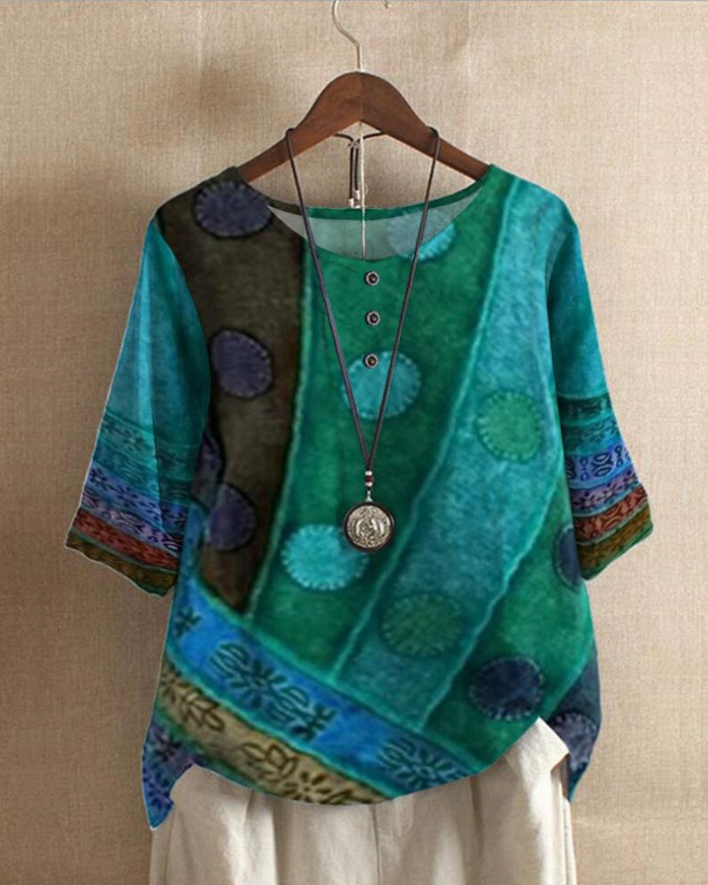 Chic Casual Short Sleeve Top with Round Neck for Women