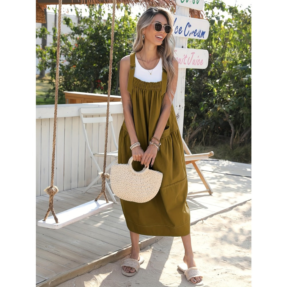 Sleeveless Maxi Dress with Pockets for Women - Maddalena