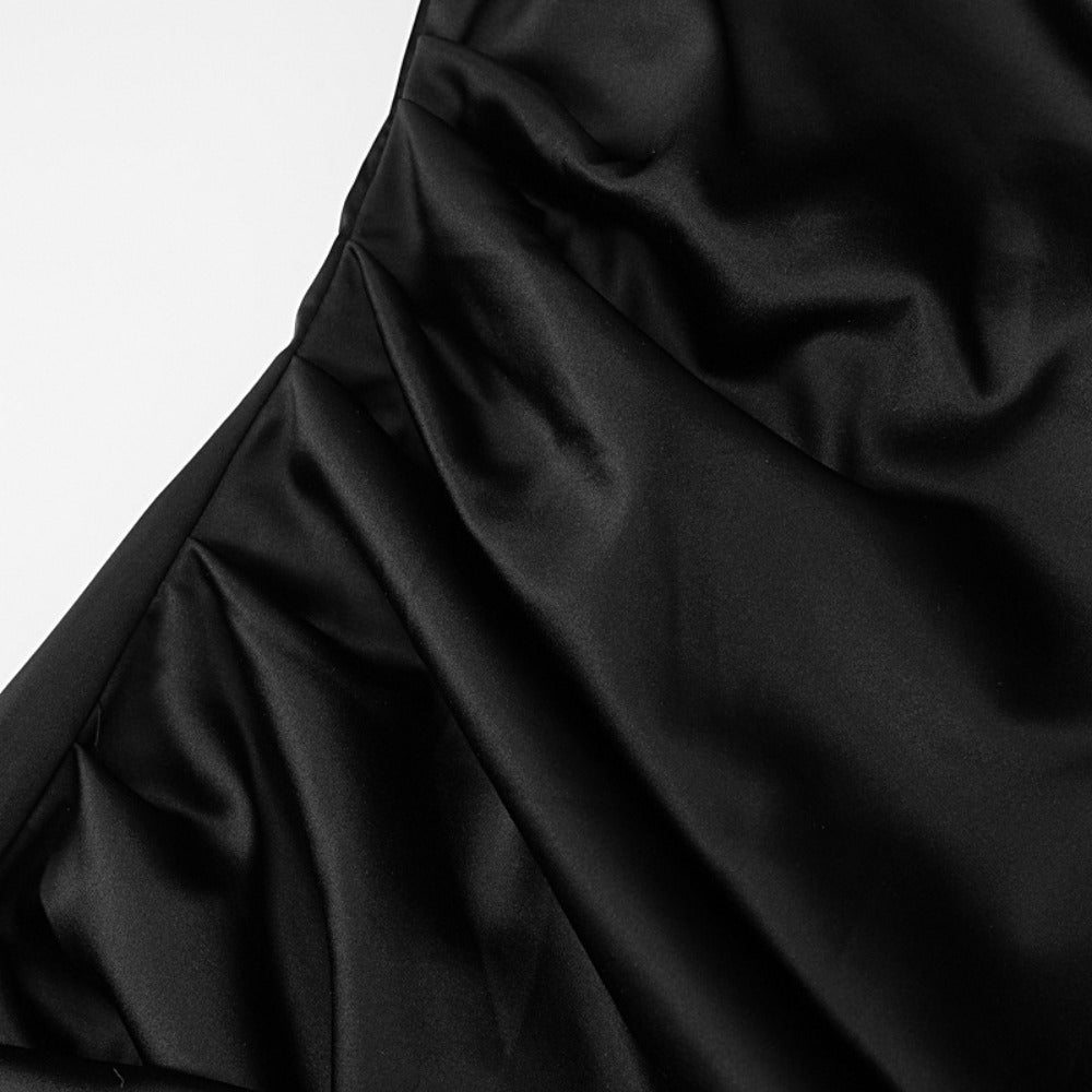 One Shoulder Mini Dress with Side Drape for Women - Euridice