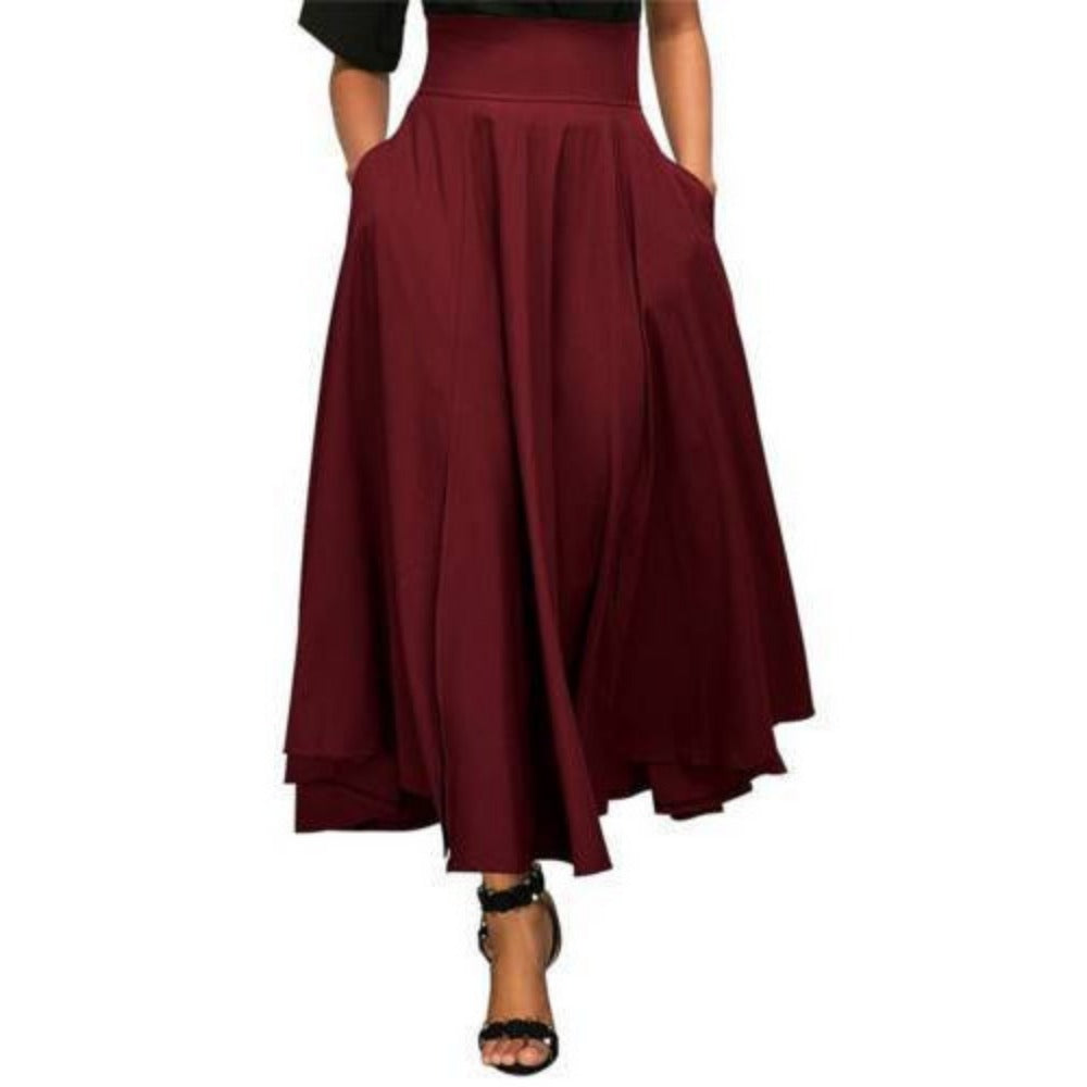 High-Waist A-Line Maxi Skirt for Women - Arianna