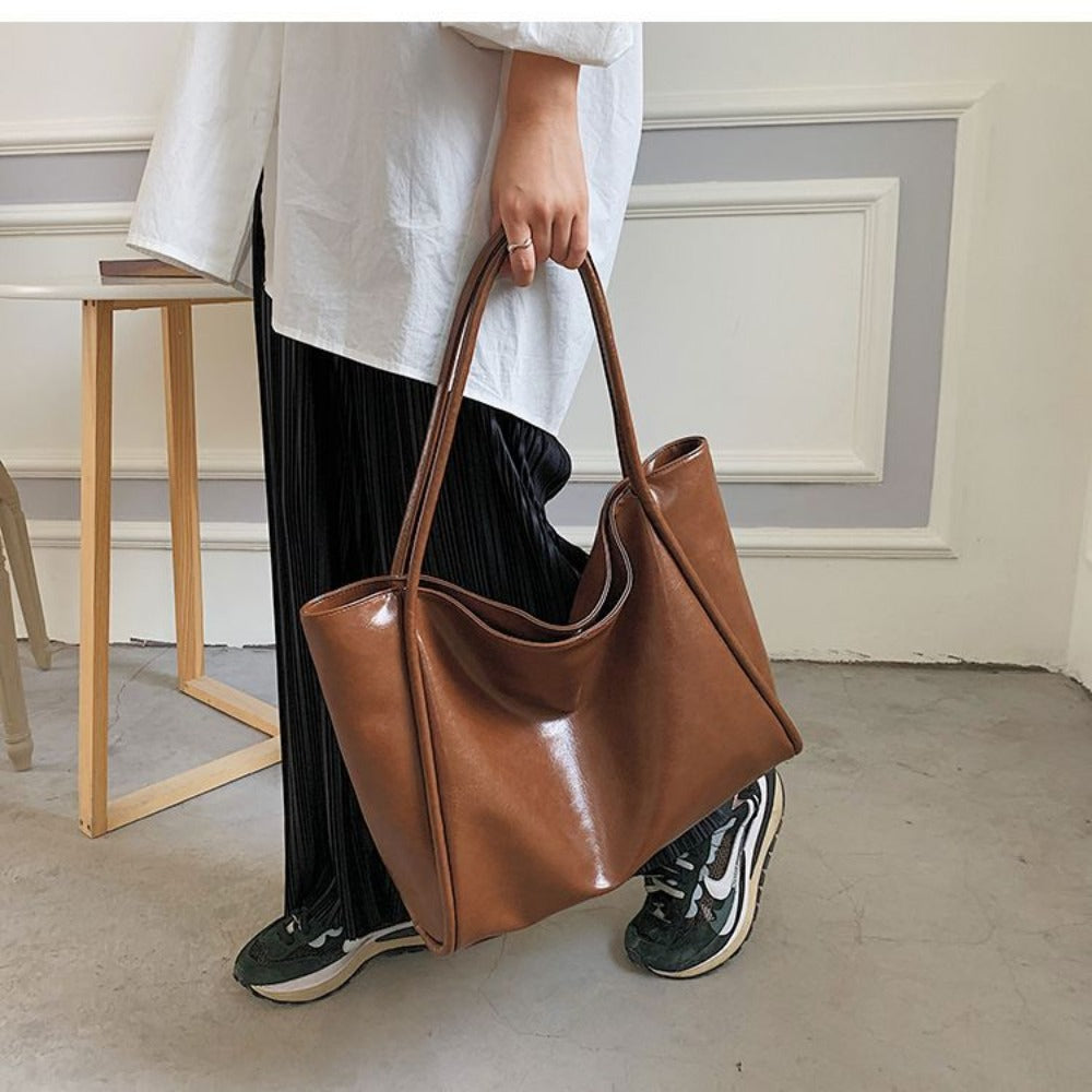 Large Faux Leather Shoulder Bag for Women - Raffaella