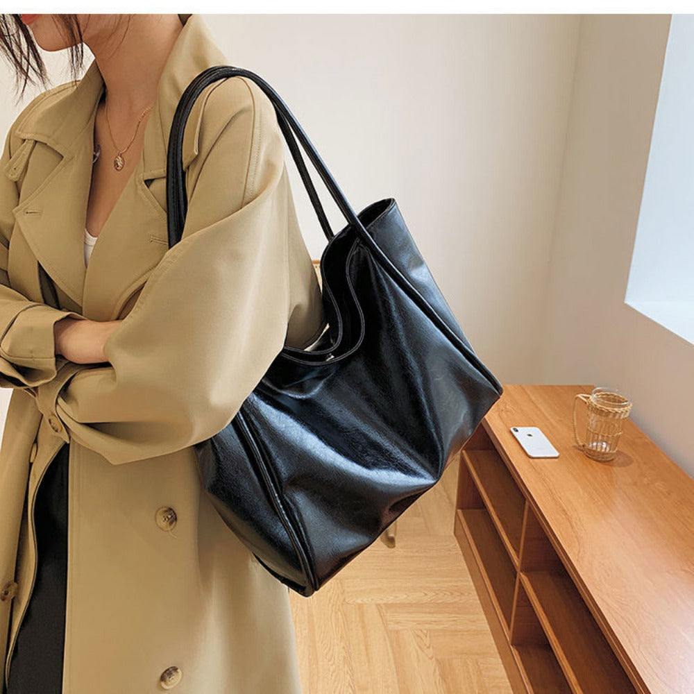 Large Faux Leather Shoulder Bag for Women - Raffaella