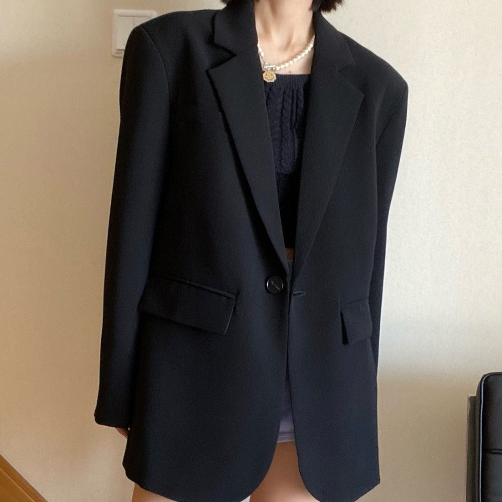 Single Breasted Oversized Blazer Jacket for Women - Ornella
