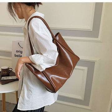 Large Faux Leather Shoulder Bag for Women - Raffaella