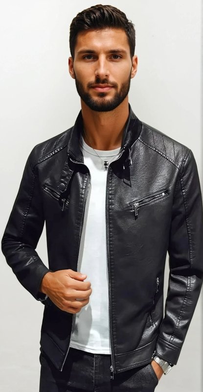 Men's Locomotive Leather Jacket | Winter