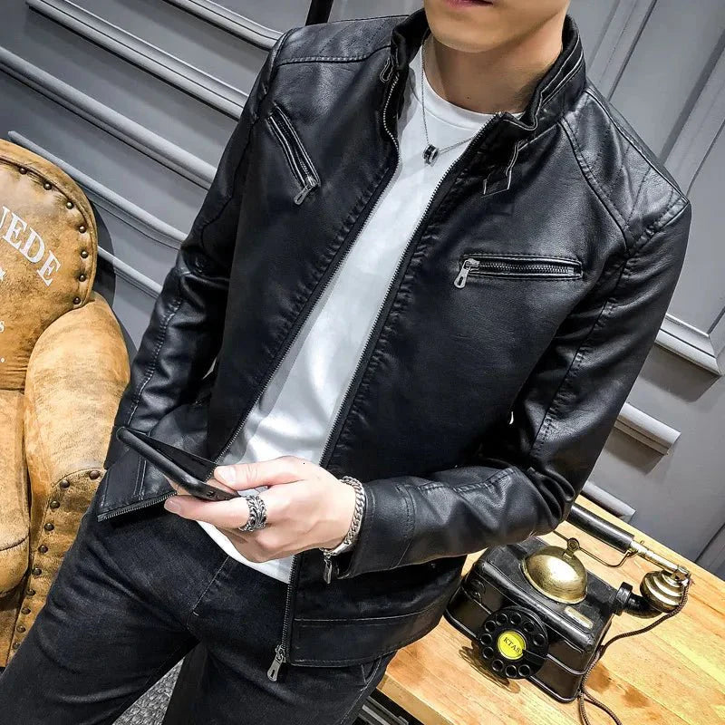 Men's Locomotive Leather Jacket | Winter