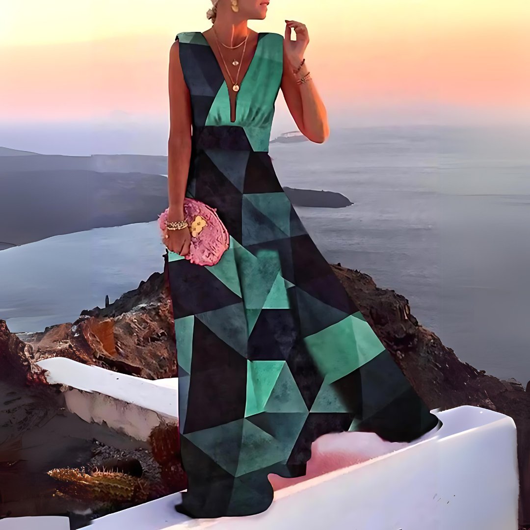 Sleeveless Printed Summer Dress with Chic Style for Women